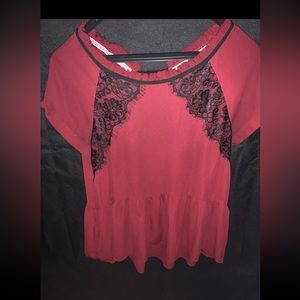 Rewind Red & Black Top Size Large